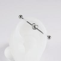 Heart Lock&Key Hang Ear Industry Barbell Stud Surgical Steel Double Hole Lobe Helix Earring Piercing Bodyjewelry