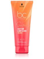 SCHWARZKOPF PROFESSIONAL Plaukų ir kūno prausiklis po saulės vonių BC BONACURE SUN PROTECT SCALP, HAIR & BODY CLEANSE COCONUT, 200 ml