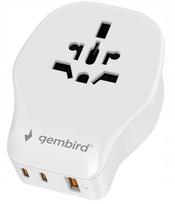 Universalus kelioninis adapteris Decqle su 2x Usb-c, Usb-a, Juoda