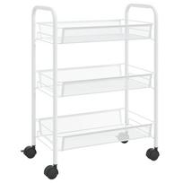 Kitchen Trolley 3 Tier White 46 x 26 x 64 cm Iron