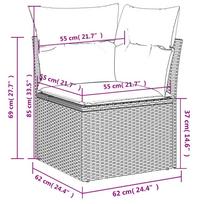 13 pc Garden Sofa Set with Cushions Black Poly Rattan