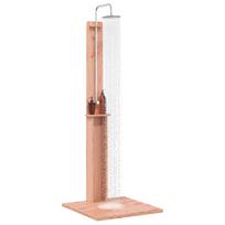 Lauko dušas 206 cm, tvirto maumedžio medienos ir nerūdijančio plieno