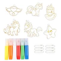 Create Your Own Window Art Suncatcher Keychains Craft DIY  Paint Unicorn Princess Astronaut Sun Catchers Children Kids Gifts Act