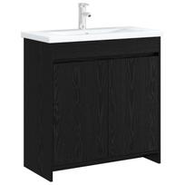 Bathroom Vanity Unit Black Oak 78.5 x 37.5 x 81 cm
