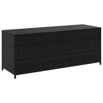 Garden Storage Box Black 150 x 50 x 60 cm Poly Rattan
