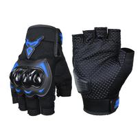 Motocentric Half Finger Motorcycle Racing Gloves Hard Shell Protective Bicycle Cycling Gloves Summer Motorbike Riding Equipment M mėlyna
