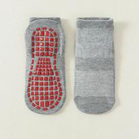 Kids Non Slip Floor Socks With Silicone Grip Breathable Parent Child Socks For Baby Toddler Boys And Girls 2-3Y(23-25Size) pilka spalva