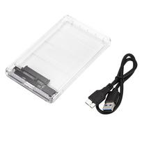 Transparent Plastic SATA 3 USB3.0 2.5  Mobile Hard Disk Enclosure/Case for SSD/HDD-CE Certified Ruiton Brand