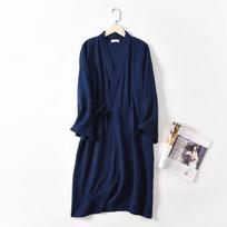 New Spring and Autumn Japanese Kimono Robe Couple Cotton Crepe Bathrobe Men and Women Kimono Robe Robes for Women Sleepwear L