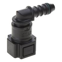 Kuro žarnos guminis nailoninis jungiklis Motociklo ID6 vidinis 7,89 mm alkūnės kuro žarnos jungties adapteris 1 juoda