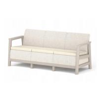 Trivietė lauko sofa Linea, 181,8x73x77,5 cm, balta