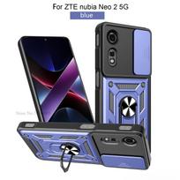 Armor Case For ZTE Nubia Neo 2 Case Shockproof Slide Lens Protector Phone Cover For ZTE Nubia Neo 2 5G Case With Ring ZTE nubia Neo 2 mėlyna