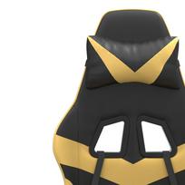 vidaXL Gaming Chair with Footrest Black and Gold Artificial Leather
