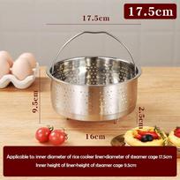 Stainless Steel Food Steamer Kitchen Ri Pressure Cooker Steaming Grid Drain Basket with Silicone Handle Cooking Acssories