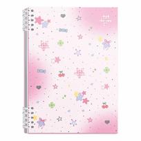 Dopamine Color Binder Notebook Star Print Journal Durable Lined Notebook  Note Taking A5-Light Blue Star