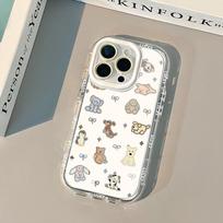Mielas gyvūnų raštas Smūgiams atsparus telefono dėklas iPhone 11 12 13 14 15 16 17 serijoms Minkštas silikonas Visapusis apsauginis dangtelis iPhone 6 Plus white