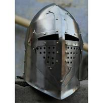 Didysis šalmas Viduramžių kryžiuočių šalmas – Knight Tamlar Armor Warrior Cosplay sidabras
