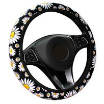 Universalus Automobilio Mielas Ramunės Gėlės Automobilio Salono Dekoravimas Megztas Vairaračio Gaubtas Stilius Salono Aksesuarai 1 pcs
