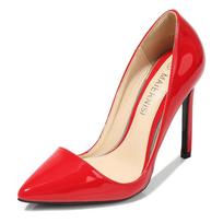 Saldainių spalvos Moteriški bateliai su aukštu kulnu Lakuota oda Didelis dydis 35-47 Stiletto kulniukai 11 cm Kulniukai Moteriški vestuviniai bateliai 47 raudona