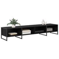 TV Stand Black Oak Effect 170.5 x 36 x 30.5 cm