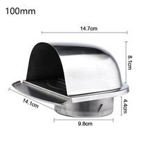 100/150mm Exterior Wall Air Vent Anti-bird And Rat Prevent Pest Vents Waterproof Cap Air Circulation Stainless Steel