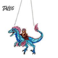 Cat & Dinosaur Acrylic Suncatcher, Stained Glass Style Window Hanging, Sun Catcher Window Decoration, Ideal for Gifting and Home Decor 15cm
