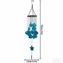 Colorful Stained Glass Shell Wind Chime Decorative Hanging Ornament for Garden Outdoor Patio Home Decor Gift