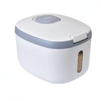 Didelis maisto laikymo konteineris, sukamas ryžių statines, uždarytas javų dozatoriaus bakas grūdų dėžutės virtuvės maisto saugojimo organizacija 5KG pilka spalva