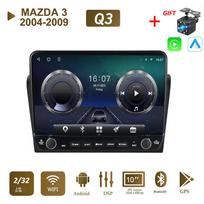 2Din 10 colių Android automobilinis stereofoninis radijas, skirtas MAZDA 3 2004-2009 su mygtuku rankenėlė Multimedijos vaizdo grotuvas GPS navigacija Carplay 2+32GB