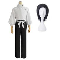Jujutsu JJK Manga Anime Yuta Okkotsu Cosplay Kostiumas Perukas Striukė Kelnės Uniforma Rožinis Tinklelis Sintetinis Helovinas Kalėdos M-(Costume+Wig) white