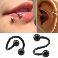 Punk Stainless Steel Spiral Helix Ear Stud Lip Nose Ring Body Piercing Jewelry juoda