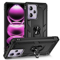 Dėklas Xiaomi Redmi Note 12 Pro, atsparus smūgiams, šarvuotas, su metaliniu žiedu, magnetiniu laikikliu, telefono dėklas Redmi Note 12 Pro + Plus, galinis dangtelis RM Note 12 5G China juoda