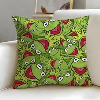 cartoon character Kermit the Frog Cushion Cover Soft & Easy-Wash Pillow Case – Versatile for Couch, Bed, Travel and Office 30cmx30cm