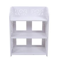 3 Tier Shoe Rack, Wooden White Shoe Rack, 15.7 x 9.1 x 20.1Inch White Shoe Rack for Entryway, Closet and Floor