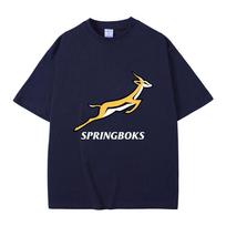 Springbok Regbio Sirgalių Apranga Prekės Ženklas Marškinėliai Mados Prekės ženklas Vyrai Moterys Grynos Medvilnės Marškinėliai Vyriška Mada Atsitiktiniai Per dydį Marškinėliai S tamsiai mėlyna spalva