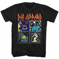 Def Leppard 80's Albums Black Adult T-Shirt Summer Men's and Women's Loose and Breathable T-shirt Top S