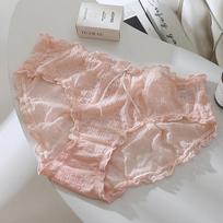 Mifun Hua Hua! Plus Size Lace Thong with Bow & Ruffle, Pure Cotton Crotch 1XL [50-65 kg]