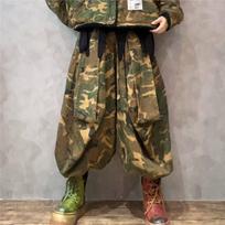 Thai trendy brand spring and autumn new personalized fashion camouflage denim Harlan pants small feet bloomers women's clothing One size fits all