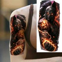 1 Sheet Realistic 3D Zeus Lion Warrior Temporary Tattoos For Men Women Adults, Long Lasting Waterproof Temp Fake Tattoo Stickers China Mainland