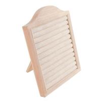 Walnut Wood Multiple Rings Display Stand Sturdy Structure Ideal For Jewelry Shops And Exhibitions