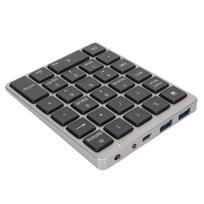 Skaitmeninė klaviatūra Mini USB įkraunama laidinė 28 klavišai plona nešiojama aliuminio lydinio tamsiai pilka įvairiaspalvis