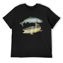 Brown Trout & Rainbow Trout T-Shirt Anime t-shirt cute clothes valentines clothes Short sleeve tee men S juoda