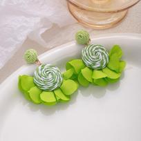 Dopamine Woven Flower Earrings Women'S Summer Seaside Vacation Wind Stud Earrings Niche Light Luxury High-End Earrings Jewelry