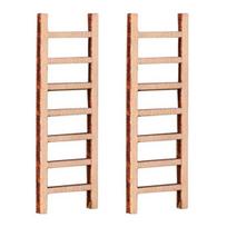 2 Pcs Mini Garden Ladder Wooden Ladder Ornament 2.4x0.8 Inch Miniature for Fairy Gardens DIY Crafts