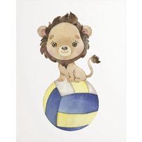 Cartoon Animals Teddy Bear Lion Elephant Tiger Zebra Basketball Poster Print Wall Art Pictures Canvas Painting Room Home Decor 21X30CMNo Framed