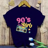 Funny 90'S Girls Printed T-Shirts Fashion Women Short Sleeve Cool Summer Casual Tops Girls Female Shirt Tees S