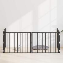 Dog Gate 4 pcs Black 80 x 60 cm Galvanized Steel