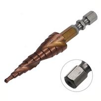 1pc HSS-Co M35 Cobalt Step Drill Bit Double Edged Spiral Groove Ladder Drill Hole-Cutter 3-13mm/1/4Inch Hex Metal Drill Bit Tool China Mainland
