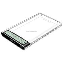 SHUOLE Transparent Type C SSD Hard Disk Case Enclosure Adapter Type C SATA 2.5Inch HDD Enclosure Hard Drive Box With LCD Display 2.5" skaidri