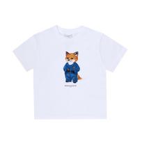 Maison KiTsune Kids ShorT Sleeve T shirT Kiddy Fox prinT mqujT01kjbiT2 MQUJT01KJBIT2 P100 (6A)